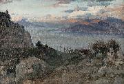 Albert Hertel Mediterrane Kustenlandschaft France oil painting artist